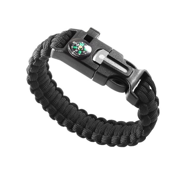 Survival-Armband 5-in-1 – Kompass, Feuerstarter & Paracord-Seil für Outdoor & Notfälle