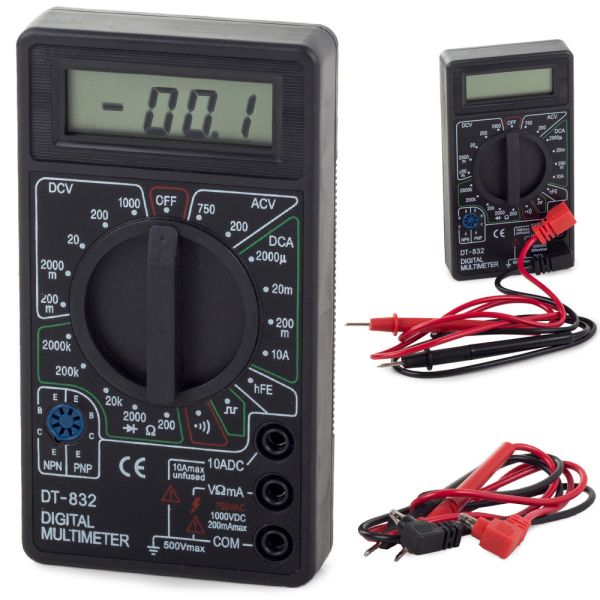 Digitales Multimeter DT-832 für DC-, AC-Spannung, Strom und Widerstand
