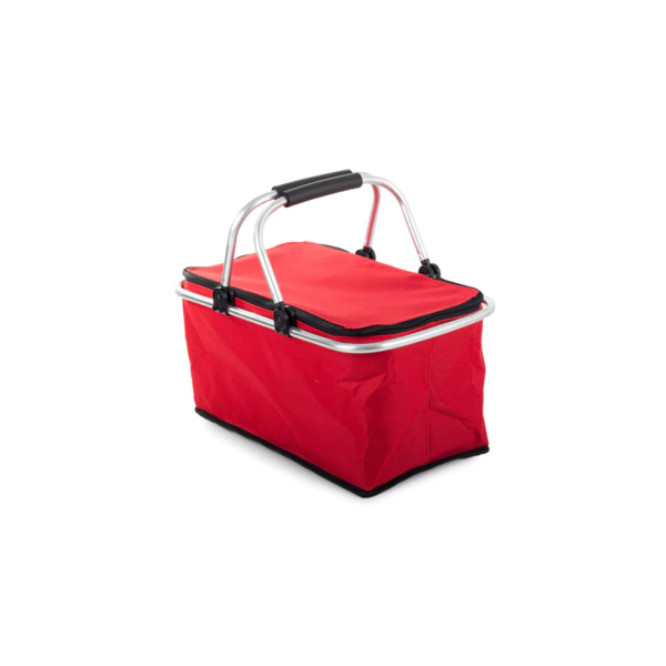 Thermokorb Picknickkorb Faltbar Isoliert Einkaufskorb 48x28x22 cm Rot